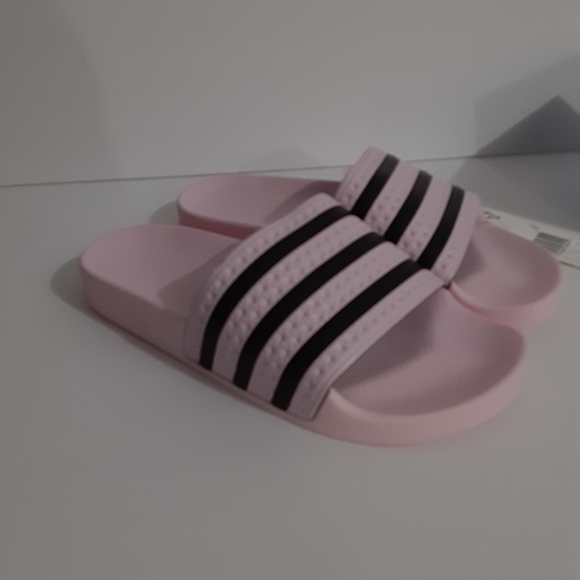 Adidas Womens Slide Sandals Pink & Black Adilette - Picture 5 of 7